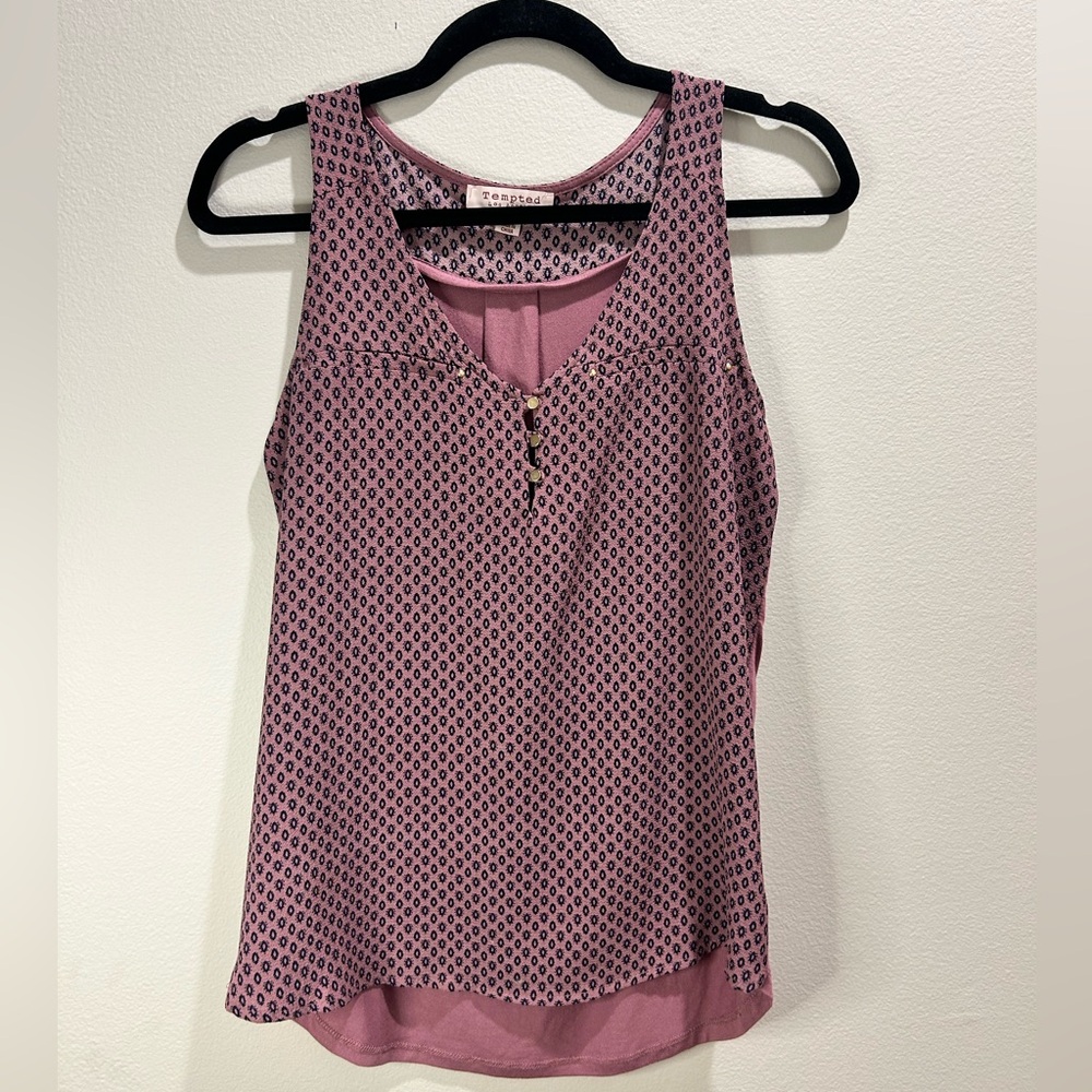 Tempted Blue and Purple Asymmetrical Sleeveless Tank Top
